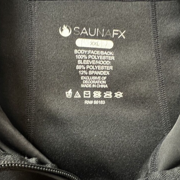 Saunafx,Mens, Sport Jacket,Black,Size XXL, Zipper, Hoddie, Pockets,Gray stripe.! - Picture 6 of 8